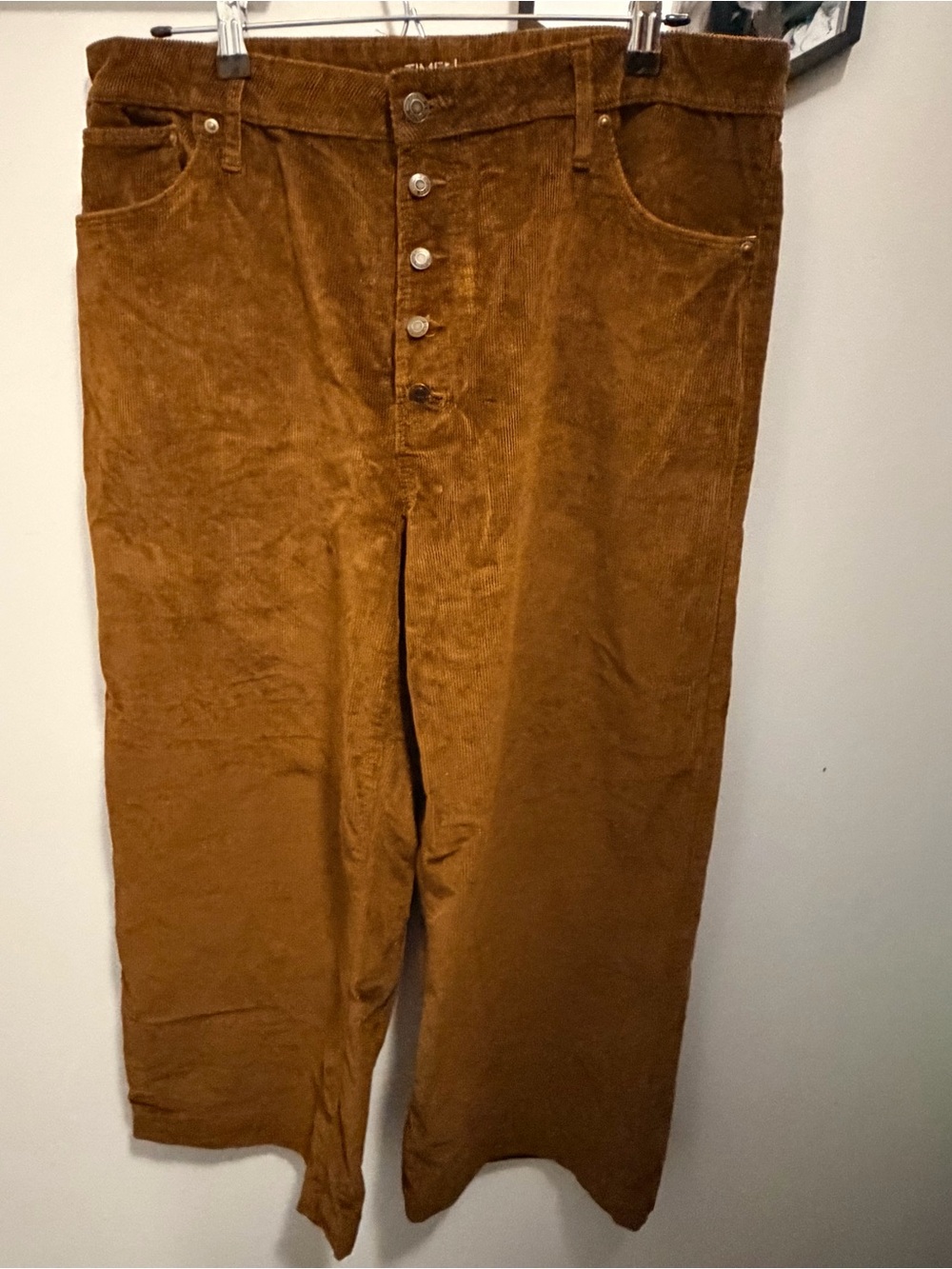 Corduroy Button-Fly Women’s Pants in Brown